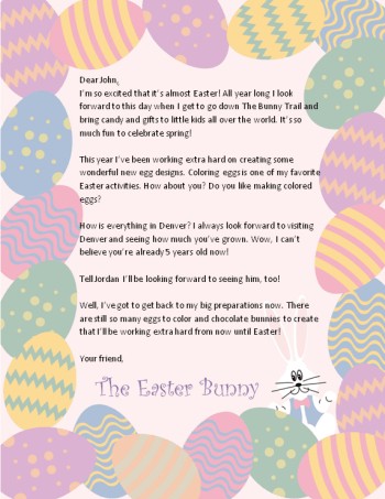 easter bunny letter